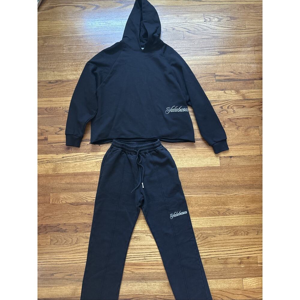 VALABASAS BLACK suit: Oversize Cropped hoodie and pants Size XS Unisex